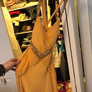 Niteline Dresses - Yellow, open back beaded gown Niteline Dresses - Yellow, open back beaded gown